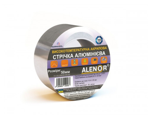 Высокотемпературная алюминиевая клейкая лента Alenor 50 мм × 40 м – надежная защита до +150 °C Высокотемпературная алюминиевая клейкая лента Alenor 50 мм × 40 м – надежная защита до +150 °C