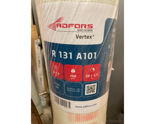 Сітка Vertex R-131 штукатурна 3,5×3,8 мм (1,1×50 м) 160 г/м² – Професійне армування фасадів та штукатурних систем